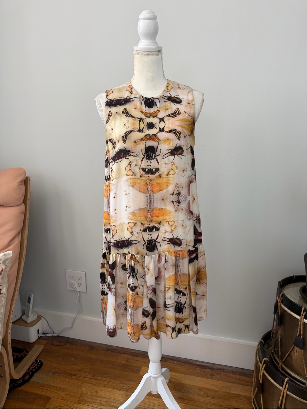 ASOS Sleeveless Above the Knee dress, unique beetle, butterfly design